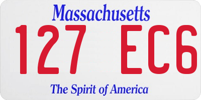 MA license plate 127EC6
