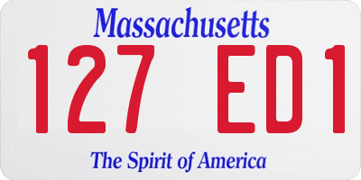 MA license plate 127ED1