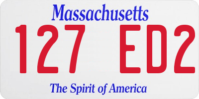 MA license plate 127ED2