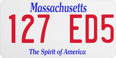 MA license plate 127ED5