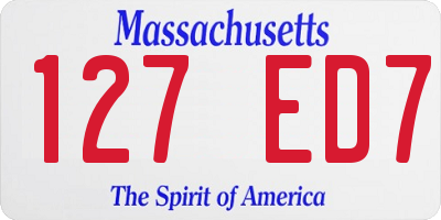 MA license plate 127ED7