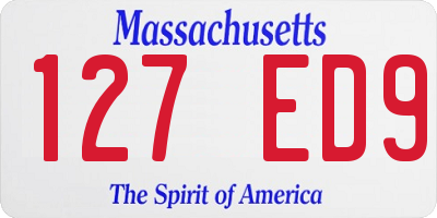 MA license plate 127ED9