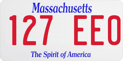 MA license plate 127EE0