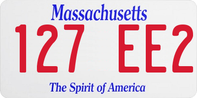 MA license plate 127EE2