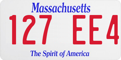 MA license plate 127EE4