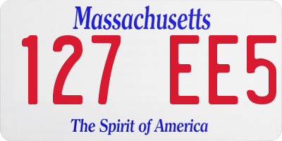 MA license plate 127EE5