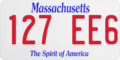 MA license plate 127EE6