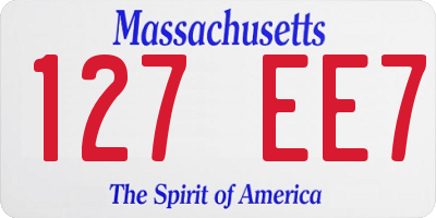MA license plate 127EE7