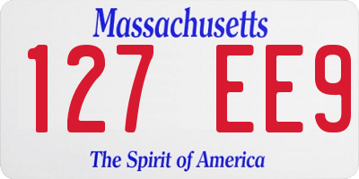 MA license plate 127EE9