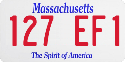 MA license plate 127EF1