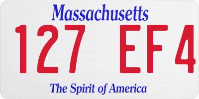 MA license plate 127EF4