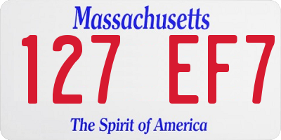MA license plate 127EF7