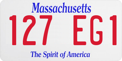 MA license plate 127EG1
