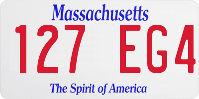 MA license plate 127EG4