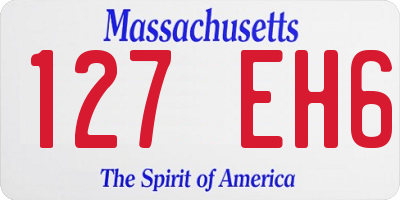 MA license plate 127EH6