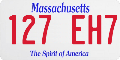 MA license plate 127EH7