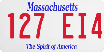 MA license plate 127EI4