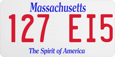 MA license plate 127EI5