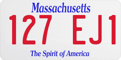 MA license plate 127EJ1