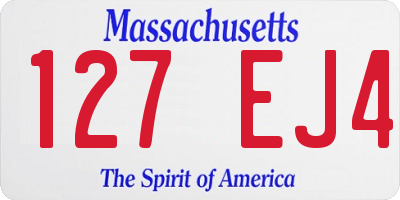 MA license plate 127EJ4