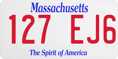 MA license plate 127EJ6