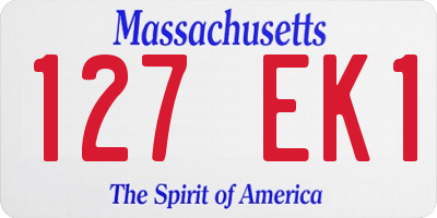 MA license plate 127EK1