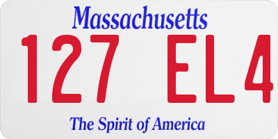 MA license plate 127EL4