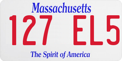 MA license plate 127EL5
