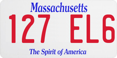 MA license plate 127EL6