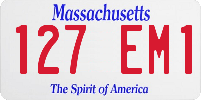 MA license plate 127EM1