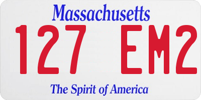 MA license plate 127EM2