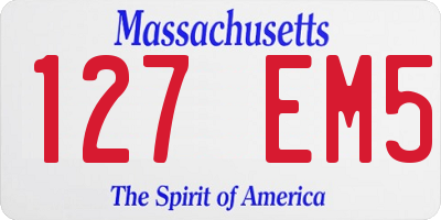 MA license plate 127EM5