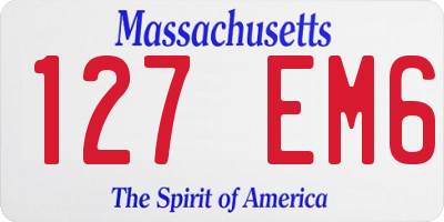 MA license plate 127EM6