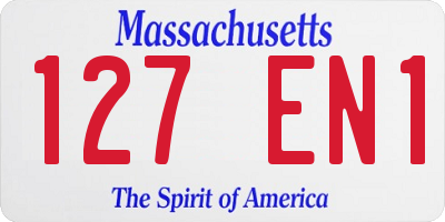 MA license plate 127EN1