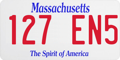 MA license plate 127EN5