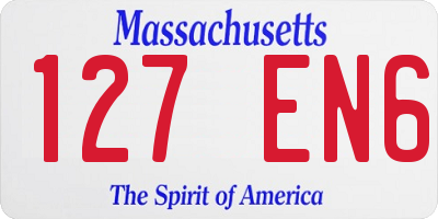 MA license plate 127EN6