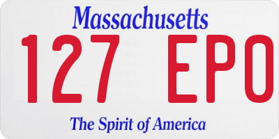 MA license plate 127EP0