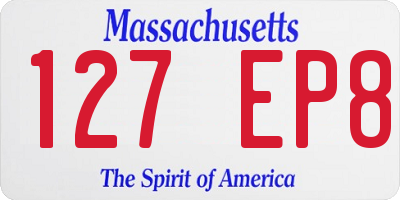 MA license plate 127EP8
