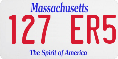 MA license plate 127ER5