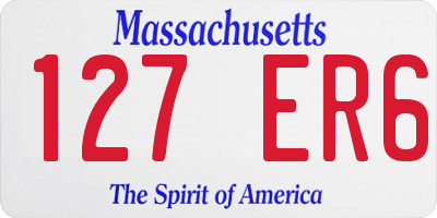 MA license plate 127ER6