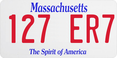 MA license plate 127ER7