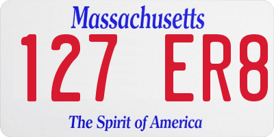 MA license plate 127ER8