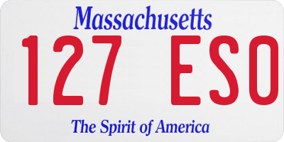 MA license plate 127ES0