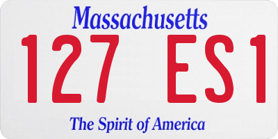 MA license plate 127ES1