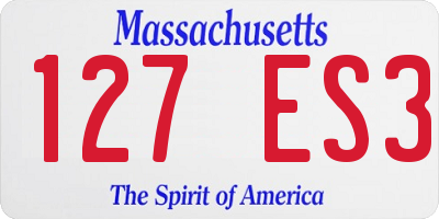MA license plate 127ES3
