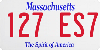 MA license plate 127ES7