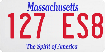 MA license plate 127ES8