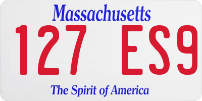 MA license plate 127ES9