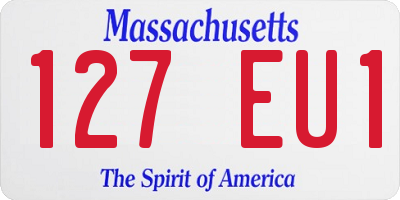 MA license plate 127EU1