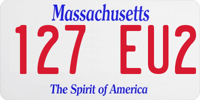 MA license plate 127EU2